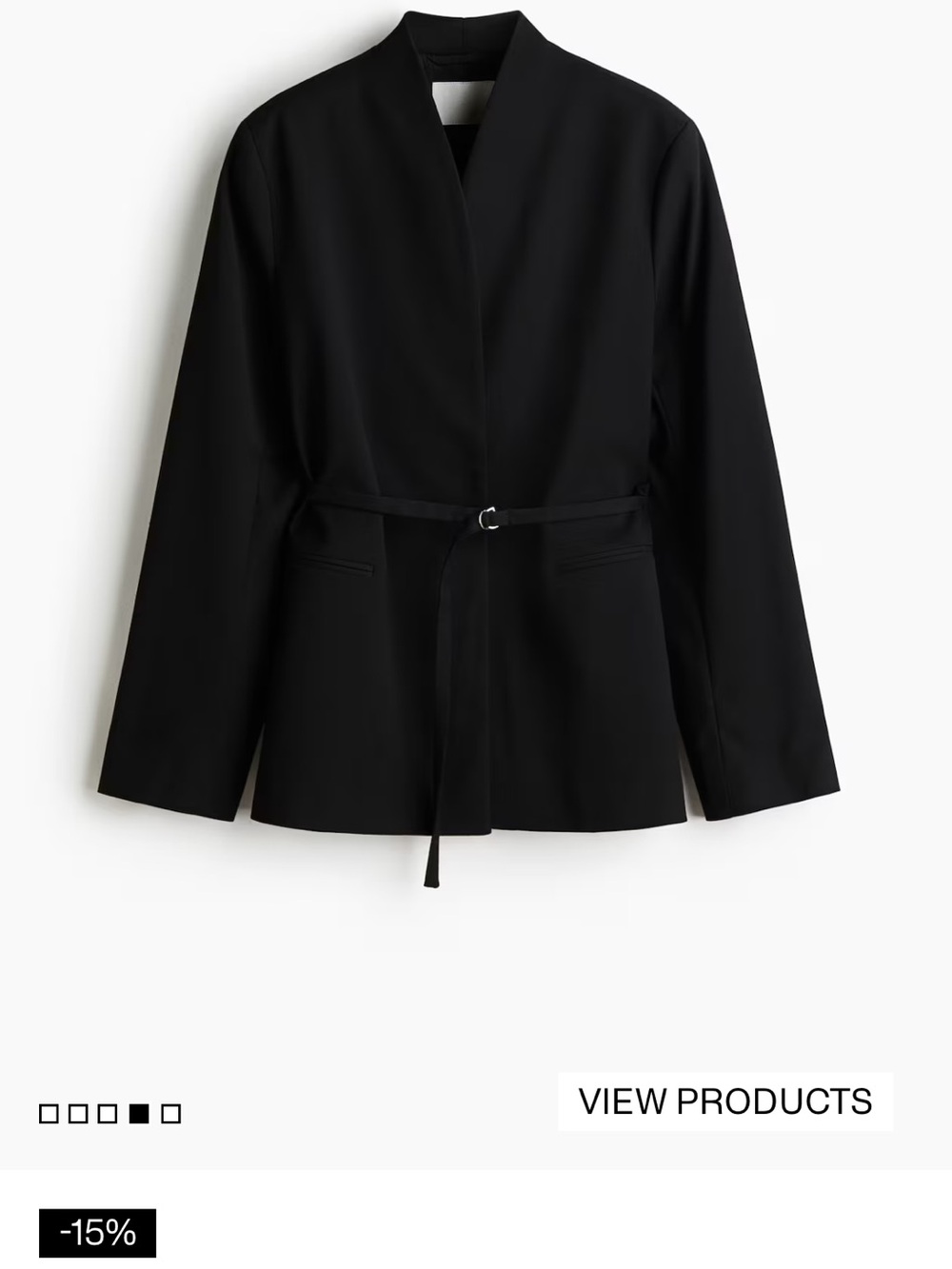 H&M Black Belted Blazer
